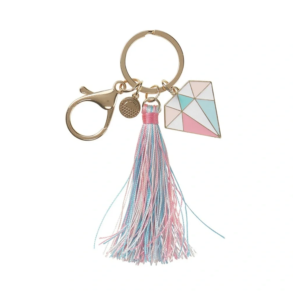 Calico Sun Diamond Tassel Keychain - Picture 2 of 4